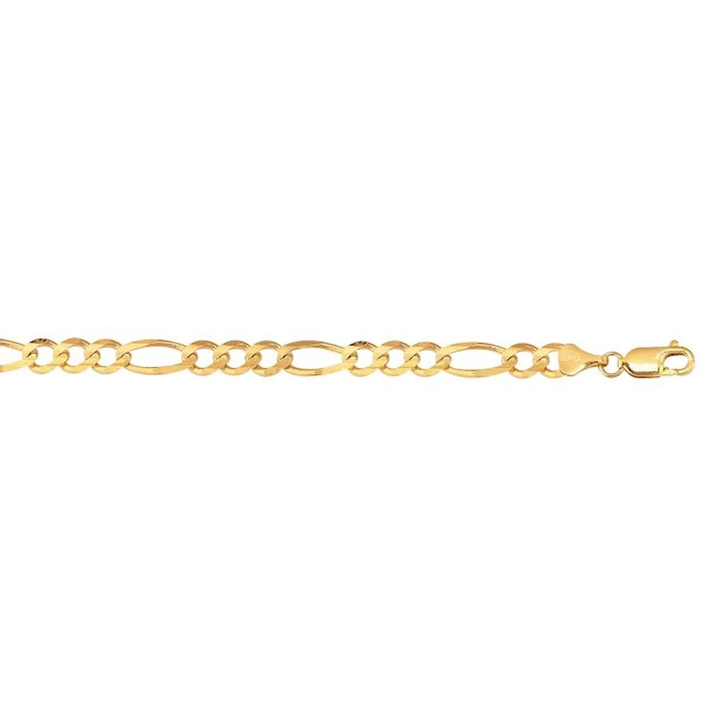 10K 24" Yellow Gold Diamond Cut Royal Figaro Link with Lobster Clasp 180RFIG-24 | Hannoush Jewelers