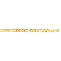 10K 24" Yellow Gold Diamond Cut Royal Figaro Link with Lobster Clasp 180RFIG-24 | Hannoush Jewelers