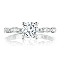 Tacori Sculpted Crescent Platinum Diamond Engagement Semi Mount 46-2RD6 | Hannoush Jewelers