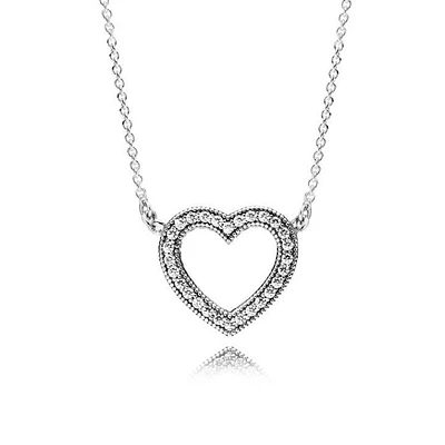 Pandora Loving Hearts of Pandora Necklace, Clear CZ 590534CZ-45 | Hannoush Jewelers