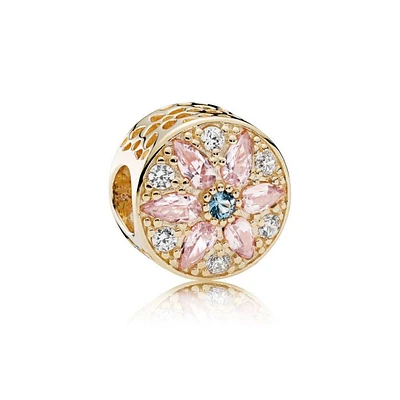 Pandora Opulent Floral, Multi-Colored Crystals & Clear CZ Charm in 14k Gold 751003NBP | Hannoush Jewelers