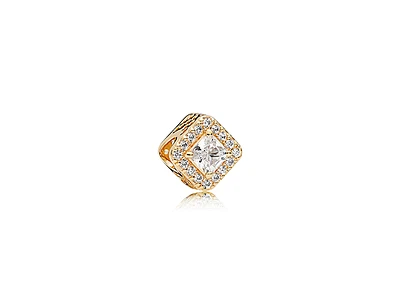 Pandora Geometric Radiance Charm, 14k Gold & Clear CZ Charm 756207CZ | Hannoush Jewelers