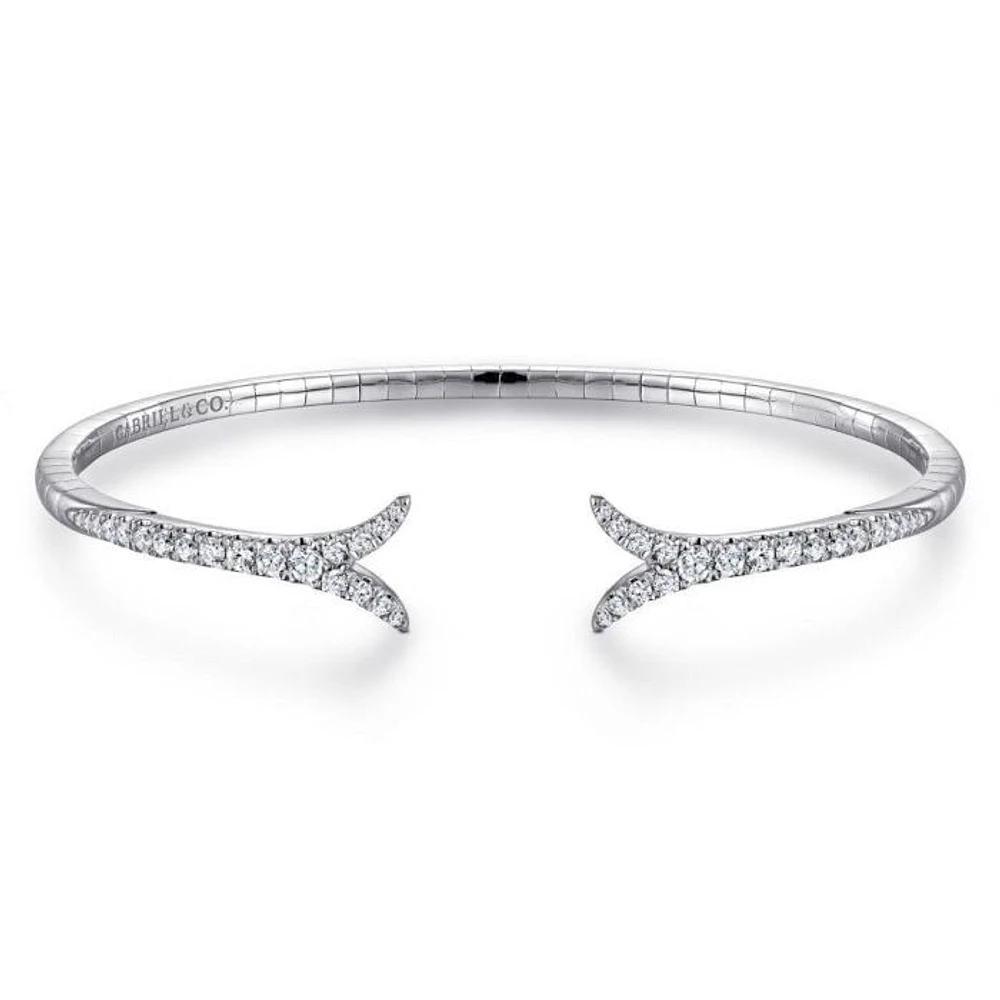 Gabriel & Co. - BG3913-65W45JJ - 14K White Gold Split Diamond Bangle | Hannoush Jewelers