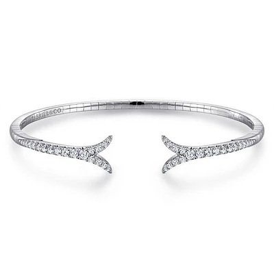 Gabriel & Co. - BG3913-65W45JJ - 14K White Gold Split Diamond Bangle | Hannoush Jewelers