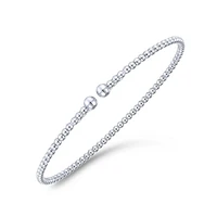 Gabriel & Co. - BG4107-62W4JJJ - Split 14K White Gold Beaded Bujukan Bangle | Hannoush Jewelers