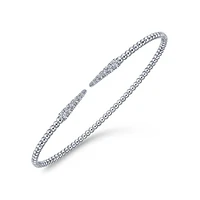 Gabriel & Co. - BG4216-62W45JJ - Split 14K White Gold Bujukan Bead Cuff Bracelet with Diamond Pavâ€š Spikes | Hannoush Jewelers