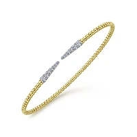 Gabriel & Co. - BG4216-62Y45JJ - Split 14K Yellow Gold Bujukan Bead Cuff Bracelet with Diamond Pavâ€š Spikes | Hannoush Jewelers