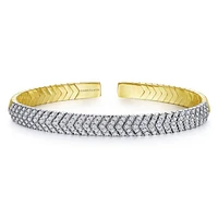 Gabriel & Co. - BG4382-65M45JJ - 14K White-Yellow Gold Diamond Bangle | Hannoush Jewelers