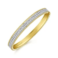 Gabriel & Co. - BG4434-62M45JJ - 14K White-Yellow Gold Diamond Bangle | Hannoush Jewelers