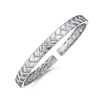 Gabriel & Co. - BGM4512-75SVJJJ - 925 Sterling Silver Open Herringbone Bracelet | Hannoush Jewelers