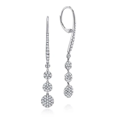 Gabriel & Co. - EG12961W45JJ - 14K White Gold Long Graduating Circle Diamond Drop Earrings | Hannoush Jewelers