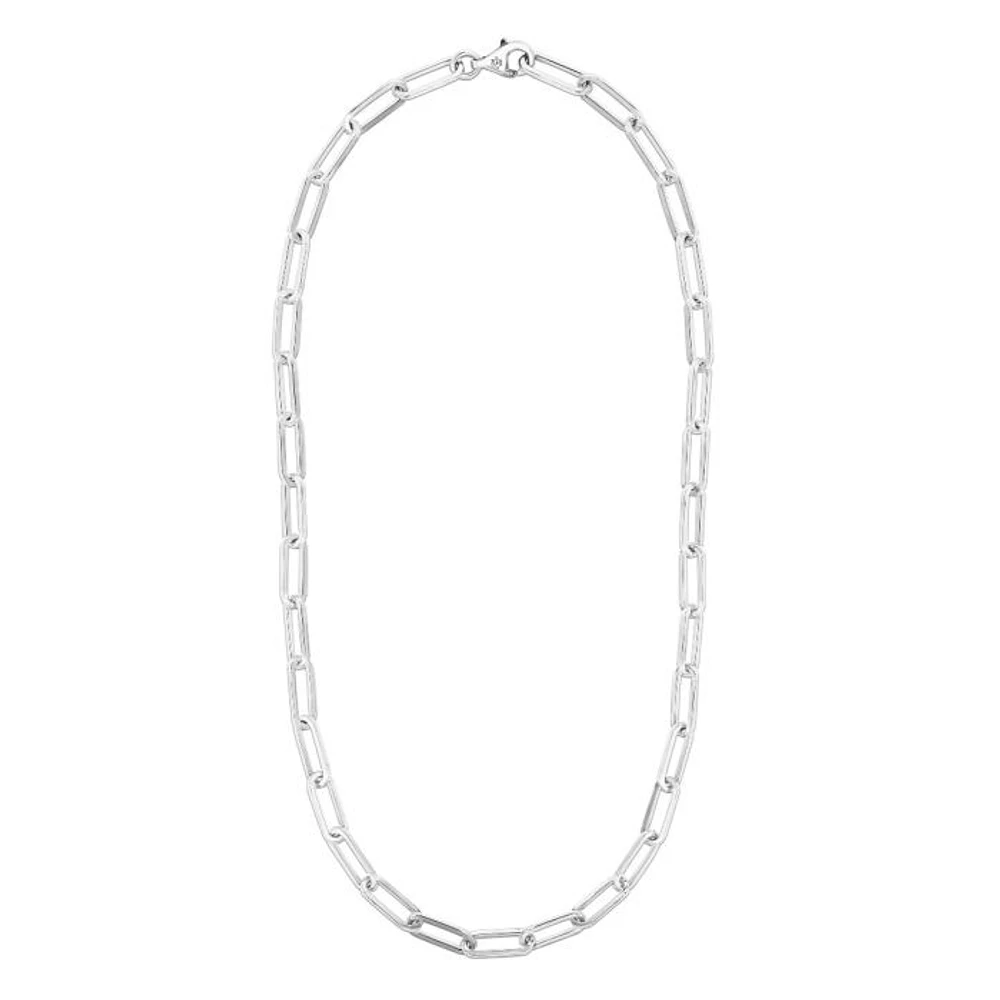 Silver 38" Paperclip Necklace with Pear Shaped Lobster Clasp with 1" Extender AGRC11251-38 | Hannoush Jewelers