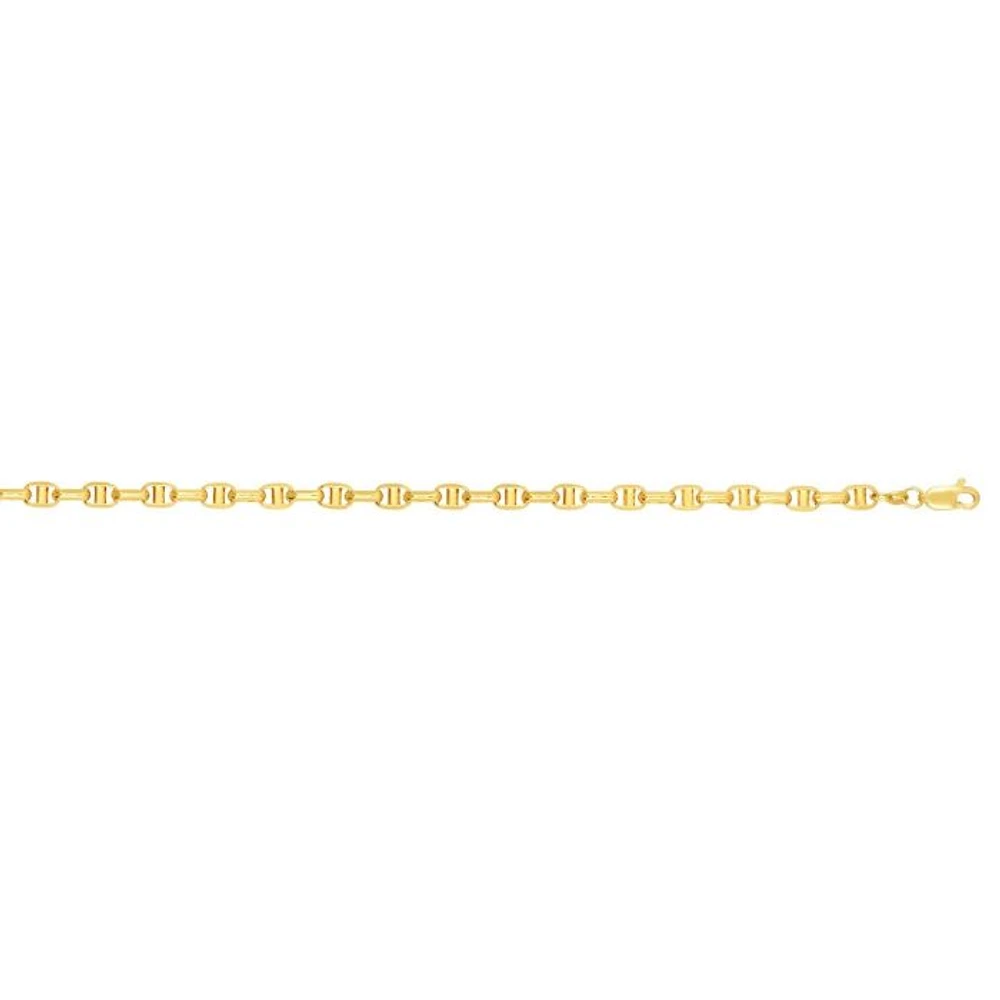 14kt Gold 24" Yellow Finish Shiny Oval Anchor Chain with Lobster Clasp ANC060-24 | Hannoush Jewelers