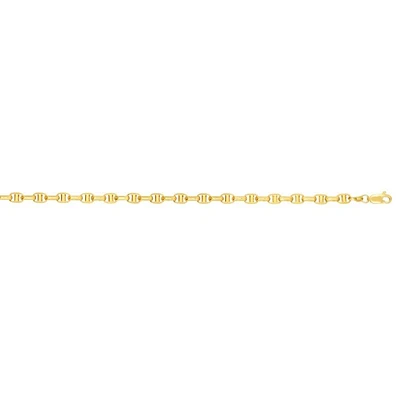 14kt Gold 24" Yellow Finish Shiny Oval Anchor Chain with Lobster Clasp ANC060-24 | Hannoush Jewelers