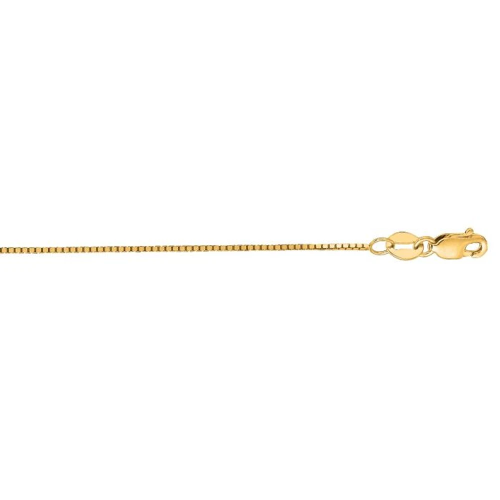 14kt 20" Yellow Gold Shiny Classic Box Chain with Lobster Clasp BOX048-20 | Hannoush Jewelers