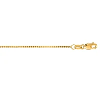 14kt 18" Yellow Gold Shiny Classic Box Chain with Lobster Clasp BOX063-18 | Hannoush Jewelers