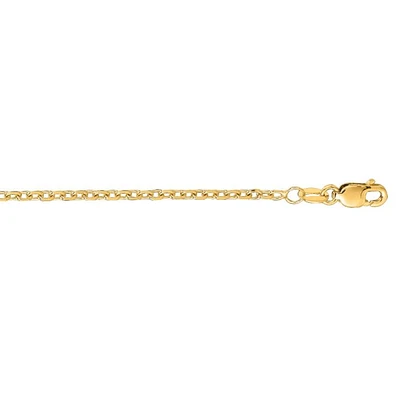 14kt 20" Yellow Gold Diamond Cut Cable Link Chain with Lobster Clasp CAB050-20 | Hannoush Jewelers