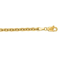 14kt 24" Yellow Gold Diamond Cut Cable Link Chain with Lobster Clasp CAB100-24 | Hannoush Jewelers