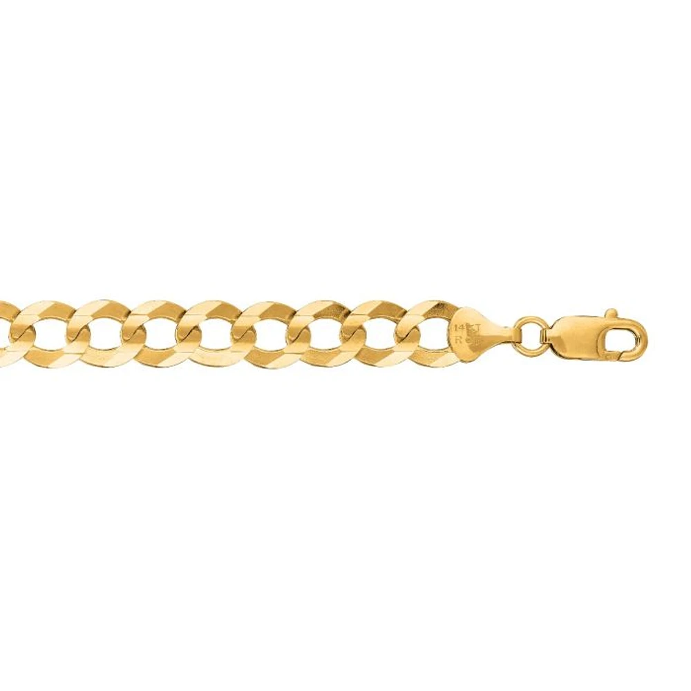 14kt Gold 26" Yellow Finish Polished Comfort Curb Chain with Box Clasp CC310-26 | Hannoush Jewelers