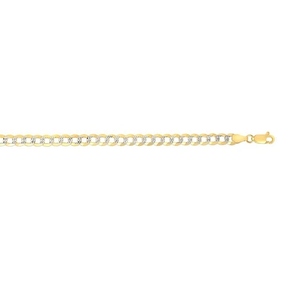 14kt Gold 24" Finish Diamond Cut Comfort Pave Curb Chain with Lobster Clasp CPC150-24 | Hannoush Jewelers