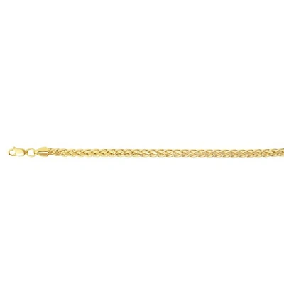 14kt Gold 24" Yellow Finish Diamond Cut Round Diamond Cut Franco Chain with Lobster Clasp DFR120-24 | Hannoush Jewelers