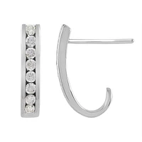 1.00CTW DIAMOND J HOOP WITH PUSH BACK | Hannoush Jewelers