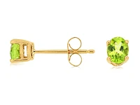 14k Yellow Gold Oval Peridot Stud Earrings E3342X-PE | Hannoush Jewelers