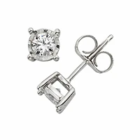 Miracle Studs 14k White Gold Diamond Solitaire Earrlings 0.33cttw EROO969-W4WMP-IN | Hannoush Jewelers