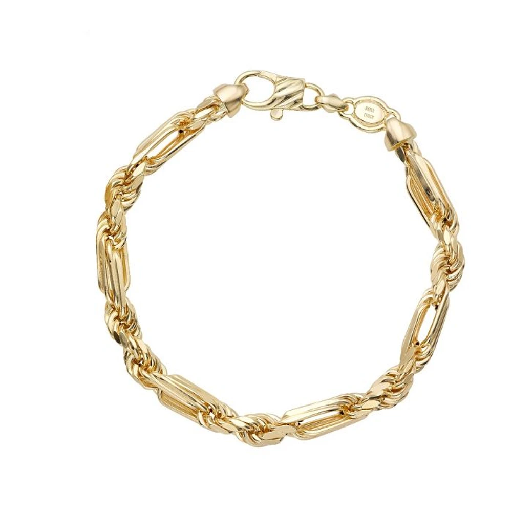 14K Yellow Gold 8.5" 6.5mm Figarope Bracelet with Lobster Clasp FGRP130-0850 | Hannoush Jewelers