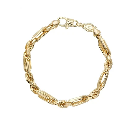 14K Yellow Gold 8.75" 6.5mm Figarope Bracelet with Lobster Clasp FGRP130-0850 | Hannoush Jewelers