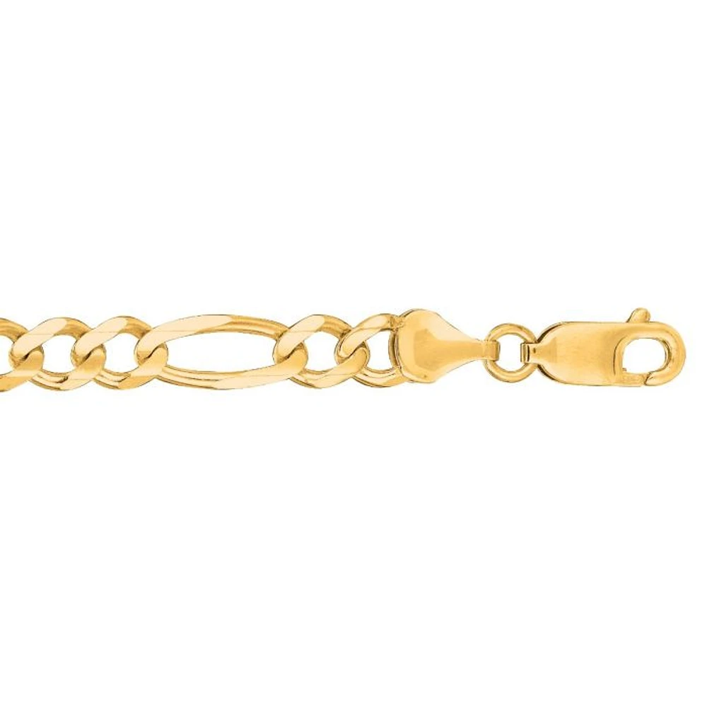 14kt 20" Yellow Gold Diamond Cut Alternate 3+1 Classic Figaro Chain with Lobster Clasp FIG140-20 | Hannoush Jewelers