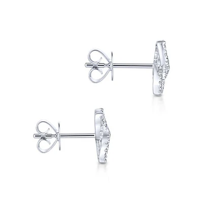 Gabriel & Co. - EG13488W45JJ - 14K White Gold Open Floral Pavï¾‚ Diamond Stud Earrings | Hannoush Jewelers