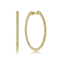 Gabriel & Co. - EG13930Y4JJJ - 14K Yellow Gold 40mm Beaded Round Classic Hoop Earrings | Hannoush Jewelers