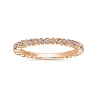 Gabriel & Co. - LR4801K45JJ - 14K Rose Gold Scalloped Stackable Diamond Band | Hannoush Jewelers