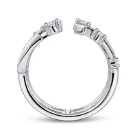 Gabriel & Co. - LR51299W45JJ - 14K White Gold Geometric Wide Band Diamond Ring | Hannoush Jewelers