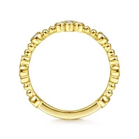 Gabriel & Co. - LR51473Y45JJ - 14K Yellow Gold Bezel Set Diamond Quatrefoil Station Ring | Hannoush Jewelers