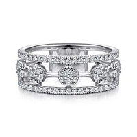 Gabriel & Co. - LR51555W45JJ - 14K White Gold Round Diamond Station Ring | Hannoush Jewelers