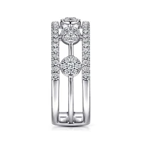 Gabriel & Co. - LR51555W45JJ - 14K White Gold Round Diamond Station Ring | Hannoush Jewelers