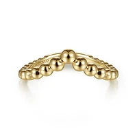 Gabriel & Co. - LR51800Y4JJJ - 14K Yellow Gold Bujukan Bead Curved Ring | Hannoush Jewelers