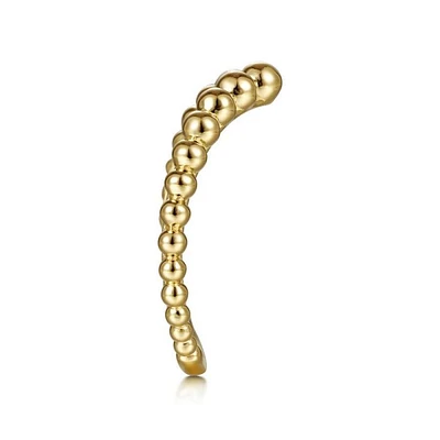 Gabriel & Co. - LR51800Y4JJJ - 14K Yellow Gold Bujukan Bead Curved Ring | Hannoush Jewelers