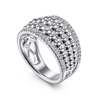 Gabriel & Co. - LR51897SVJWS - 925 Sterling Silver White Sapphire Wide Bujukan Ring | Hannoush Jewelers