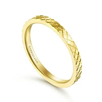 Gabriel & Co. - LR51941Y4JJJ - 14K Yellow Gold Textured Checkered Stackable Ring | Hannoush Jewelers