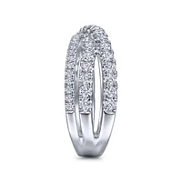 Gabriel & Co. - LR51992W45JJ - 14K White Gold Diamond Criss Cross Ring | Hannoush Jewelers