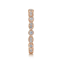 Gabriel & Co. - LR5701K45JJ - 14K Rose Gold Marquise and Round Station Diamond Ring | Hannoush Jewelers