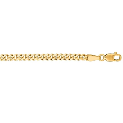 14kt 24" Yellow Gold Diamond Cut Gourmette Chain with Lobster Clasp GR080-24 | Hannoush Jewelers