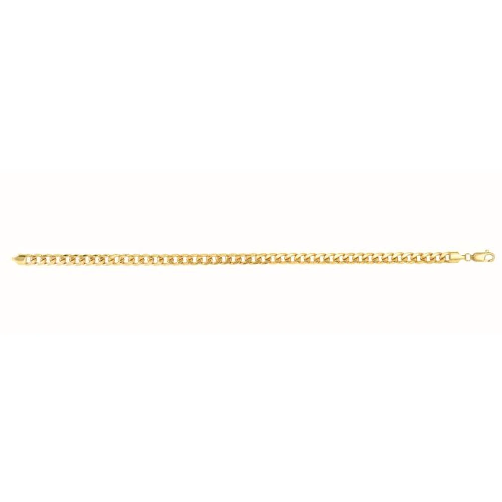 14kt Gold 20" Yellow Finish Light Miami Cuban Bracelet with Lobster Clasp HMC120-20 | Hannoush Jewelers