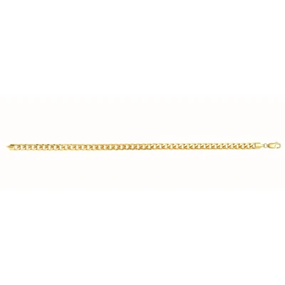 14kt Gold 20" Yellow Finish Light Miami Cuban Bracelet with Lobster Clasp HMC120-20 | Hannoush Jewelers