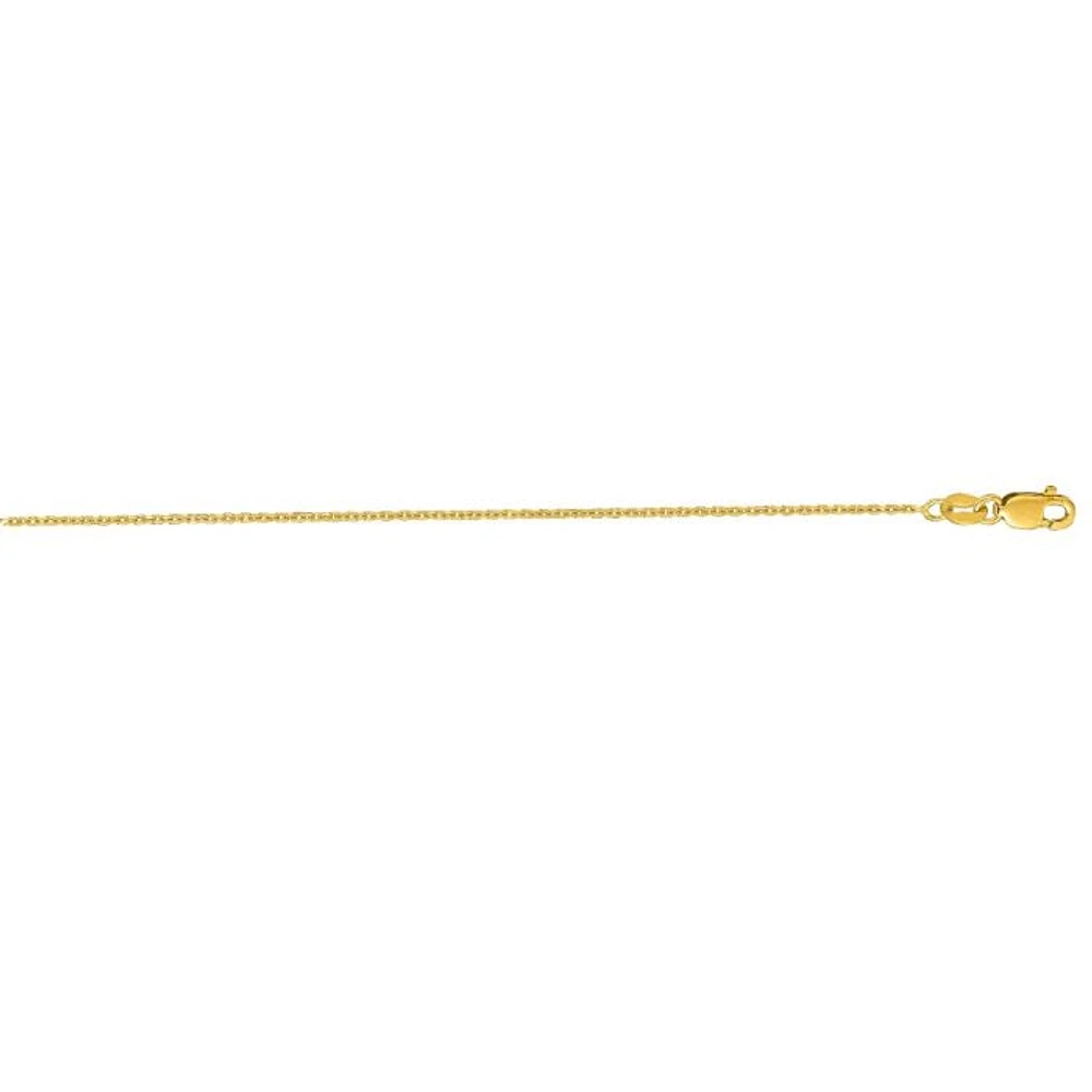 14kt 20" Yellow Gold Diamond Cut Cable Link Chain with Lobster Clasp LCAB30-20 | Hannoush Jewelers