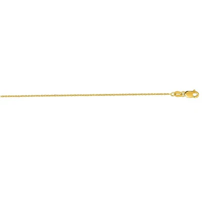 14kt 20" Yellow Gold Diamond Cut Cable Link Chain with Lobster Clasp LCAB30-20 | Hannoush Jewelers