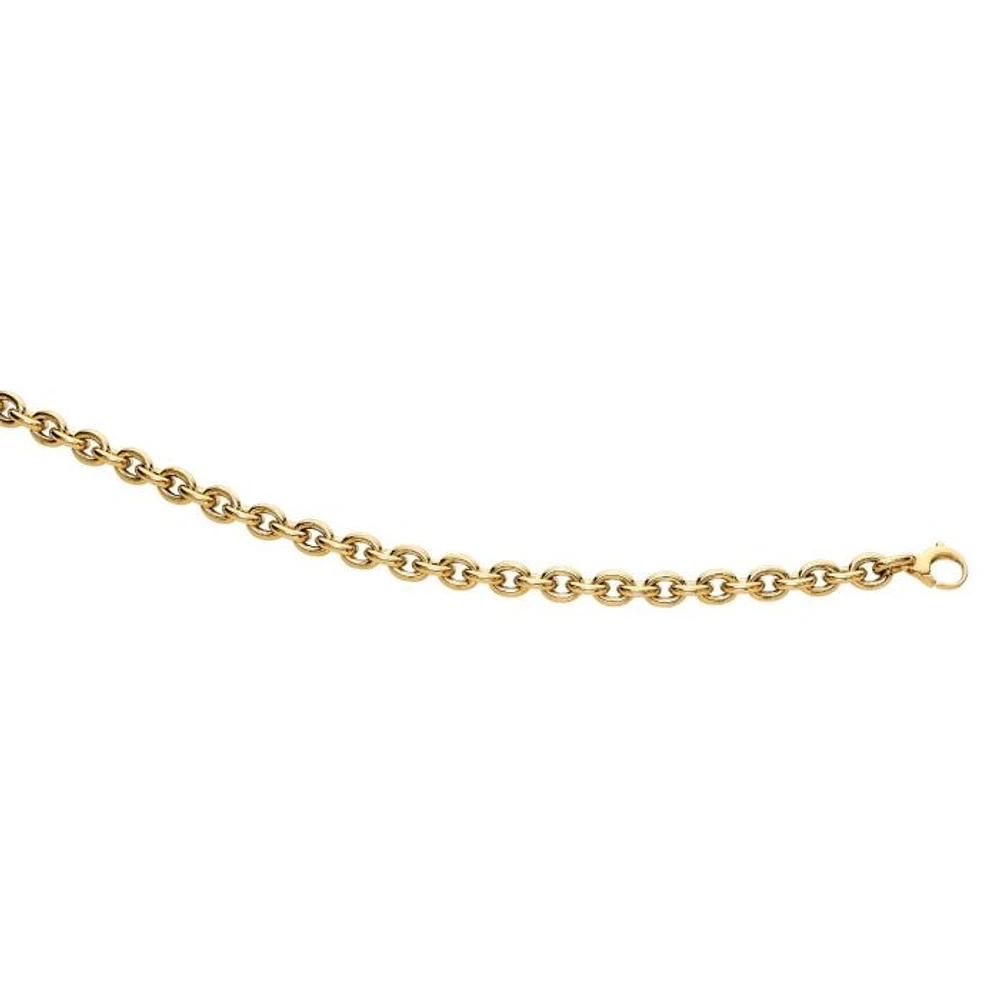 14kt 18" Yellow Gold Shiny Oval Cable Chain Link with Pear Shape Clasp LK257-18 | Hannoush Jewelers